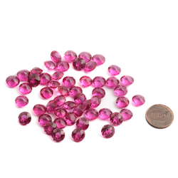 Lot (52) vintage Czech cranberry pink glass rhinestones 8mm