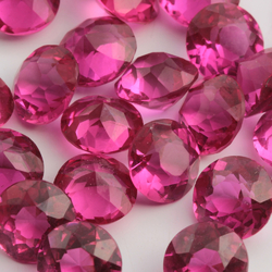 Lot (52) vintage Czech cranberry pink glass rhinestones 8mm