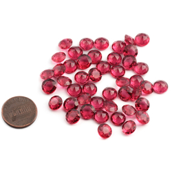 Lot (45) vintage Czech cranberry pink glass rhinestones 8mm