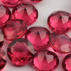 Lot (45) vintage Czech cranberry pink glass rhinestones 8mm