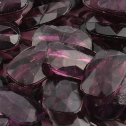 Lot (105) Czech vintage purple amethyst geometric rectangle glass rhinestones 12x8mm