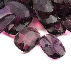 Lot (105) Czech vintage purple amethyst geometric rectangle glass rhinestones 12x8mm