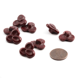 Lot (8) 1930s vintage Czech brown trefoil flower glass buttons 18mm