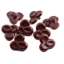Lot (8) 1930s vintage Czech brown trefoil flower glass buttons 18mm