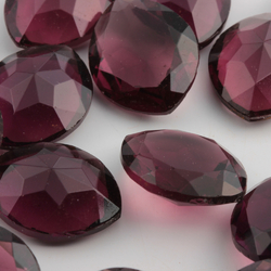 Large Czech antique vintage oval eye faceted purple amethyst glass rhinestone 22x17mm (1 piece)