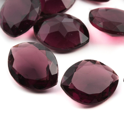 Large Czech antique vintage oval eye faceted purple amethyst glass rhinestone 22x17mm (1 piece)