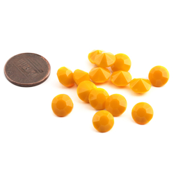 Lot (15) Czech vintage orange round glass rhinestones 9mm