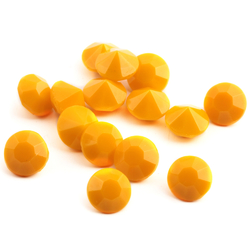 Lot (15) Czech vintage orange round glass rhinestones 9mm