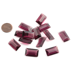 Large Czech antique vintage rectangle faceted amethyst pink glass rhinestone 21x12mm (1 piece)