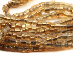 Hank (2900) Vintage Czech silver lined topaz glass seed beads 16 beads per inch