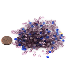 Lot (350) Czech vintage assorted blue purple round flatback glass rhinestones 4mm