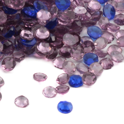 Lot (350) Czech vintage assorted blue purple round flatback glass rhinestones 4mm