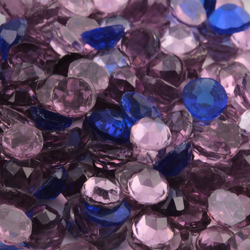 Lot (350) Czech vintage assorted blue purple round flatback glass rhinestones 4mm