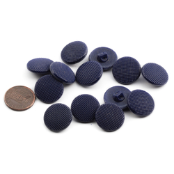 Lot (12) 1930s vintage Czech navy blue dimple glass buttons 18mm