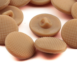 Lot (12) 1930s vintage Czech light brown dimple glass buttons 18mm