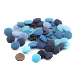 Lot (46) 1930s vintage Czech assorted blue dimple glass buttons 18mm