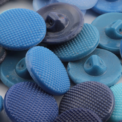 Lot (46) 1930s vintage Czech assorted blue dimple glass buttons 18mm