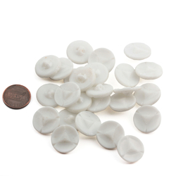 Lot (24) Czech Art Deco vintage geometric triangle centre white glass buttons 18mm