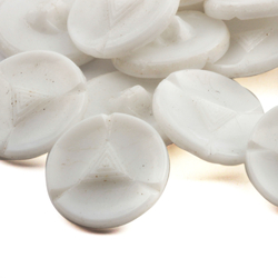Lot (24) Czech Art Deco vintage geometric triangle centre white glass buttons 18mm
