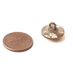 Victorian antique Czech crystal over silver foil lampwork glass button 15mm