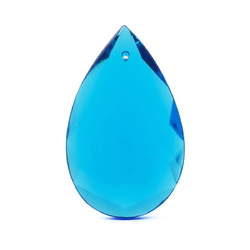 Large Vintage Czech blue teardrop glass Chandelier prism 62mm