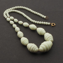 Vintage Czech Art Deco necklace rare Uranium glass beads