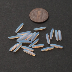 Lot (20) Czech vintage opal harlequin oval glass cabochons 13x3mm