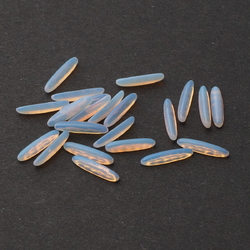 Lot (20) Czech vintage opal harlequin oval glass cabochons 13x3mm
