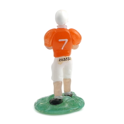 Rare Czech original vintage lampwork glass American football player figurine Zelezny Brod Sklo