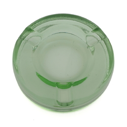 Vintage Czech uranium green depression glass ashtray