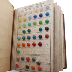 1935 vintage Czech glass button salesman sample book Joseph Riedel, Polaun 