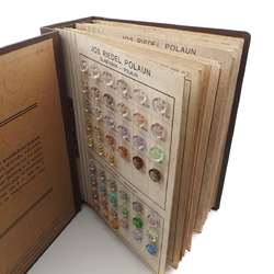 1935 vintage Czech glass button salesman sample book Joseph Riedel, Polaun 