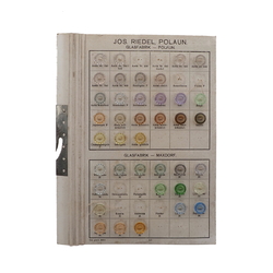 Sample card (41) vintage Czech transparent glass buttons Joseph Riedel, Polaun 1935