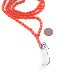 Vintage Czech red glass prayer bead strand 102 beads