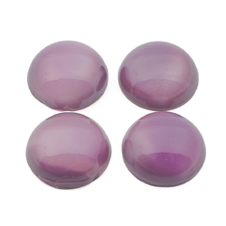 Lot (4) Vintage Czech purple moonglow glass cabochons 15mm
