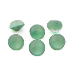 Lot (6) Vintage Czech green moonglow domed glass rhinestones 10mm