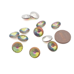 Lot (12) Preciosa rivoli vitrail rainbow glass rhinestones 12mm