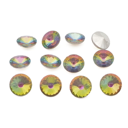 Lot (12) Preciosa rivoli vitrail rainbow glass rhinestones 12mm
