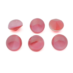 Lot (6) Vintage Czech pink moonglow domed glass rhinestones 10mm