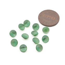 Lot (12) Vintage Czech green moonglow domed glass rhinestones 6mm
