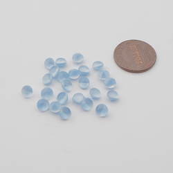 Lot (24) Vintage Czech blue moonglow domed glass rhinestones 5mm