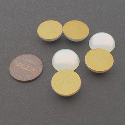 Lot (6) Vintage Czech opaline moonglow glass cabochons 16mm