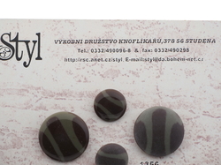 Sample card (16) Vintage Czech polyester marble buttons by Styl