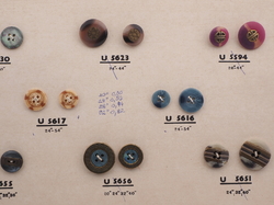 Sample card (16) Vintage Czech polyester metal buttons by Styl