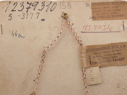Czech vintage souvenir pendant necklace pink glass beads