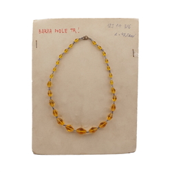 Czech vintage necklace topaz yellow bicone glass beads