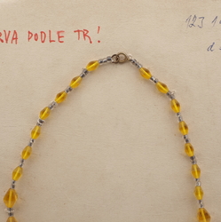 Czech vintage necklace topaz yellow bicone glass beads