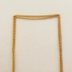 Czech vintage gold chain pendant necklace yellow satin atlas glass beads