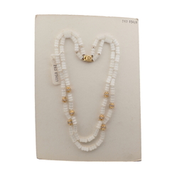 Czech vintage 2 strand necklace frost satin atlas bugle clear rondelle glass beads