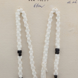 Czech vintage necklace black white rectangle bicone glass beads 24"